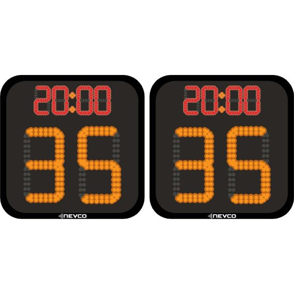 Nevco SSC-T5 Shot Clocks w/ Wireless Receivers, Controller, & Carrying Case