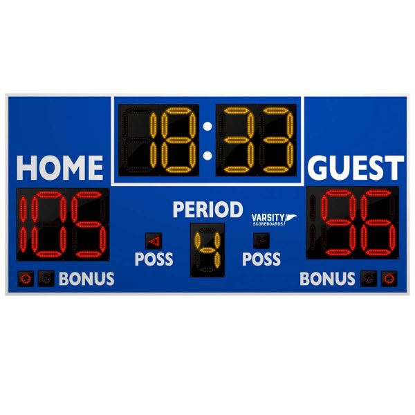 Varsity 8'x4' Basketball/Volleyball/Wrestling Scoreboard w/ Wireless Controller, 2230