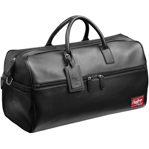 Luxury All Black Leather Travel Weekender Bag