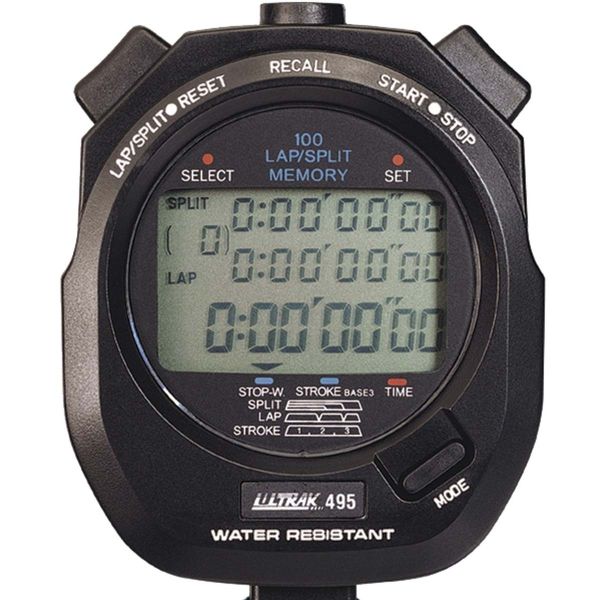 Ultrak 495 100 Lap Memory Stopwatch, BLACK