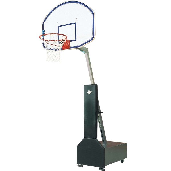 Bison Club Court Portable Basketball Hoop w/ Fiberglass Backboard