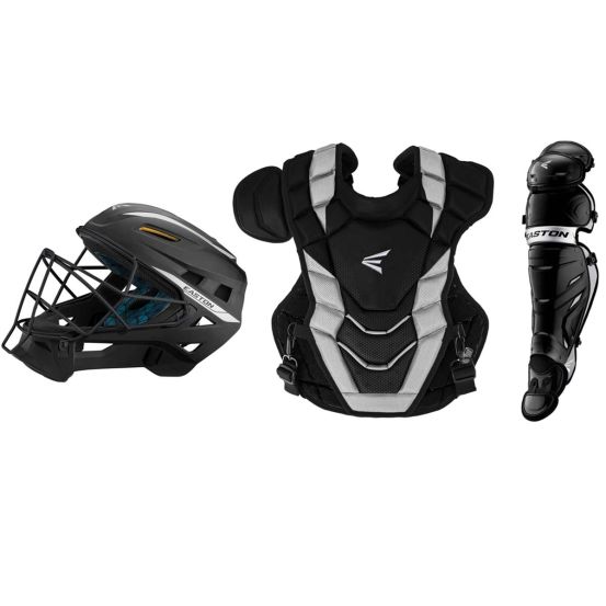 NOCSAE Approved for All Levels of Play Leg Guards Helmet 2021 Chest Protector with NOCSAE Commotio Cordis Foam EASTON Elite X Baseball Catchers Equipment Box Set