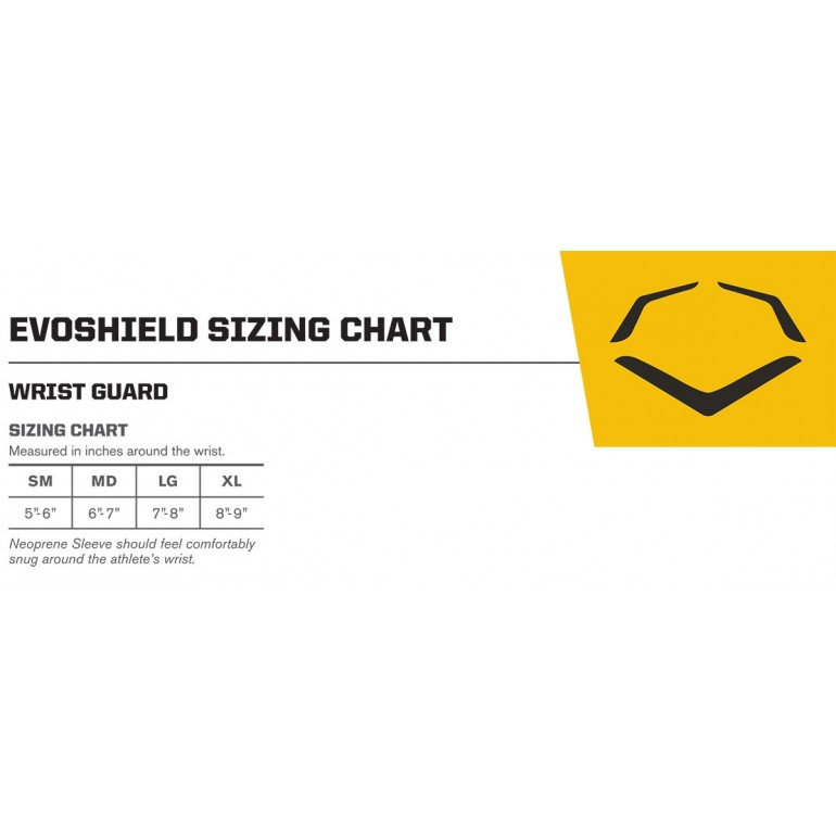 Evoshield Wrist Size Chart