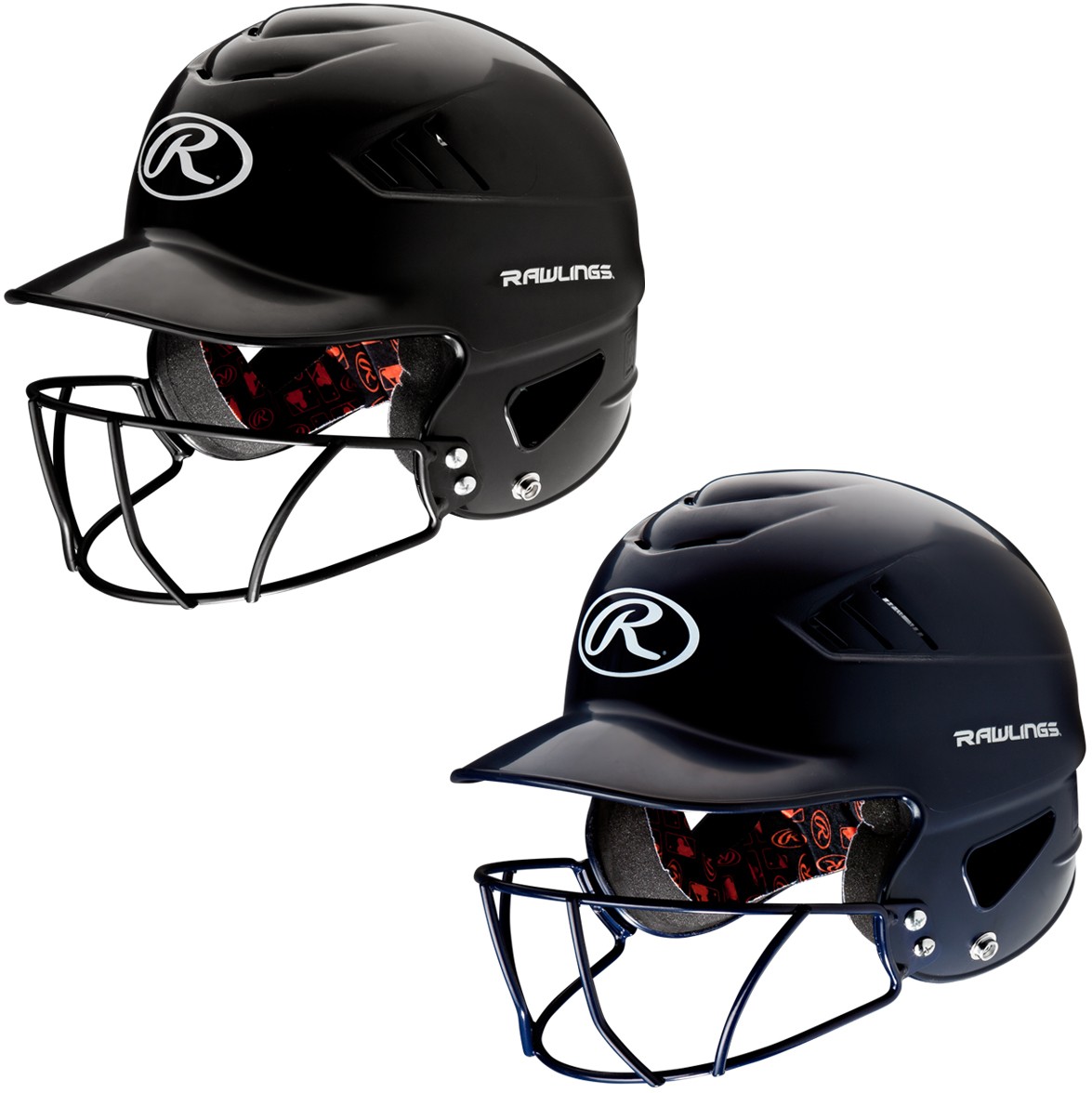 Rawlings Coolflo NOCSAE Molded Batting Helmet with Face Guard One Size Rawlings Sporting Goods RCFHFG Navy