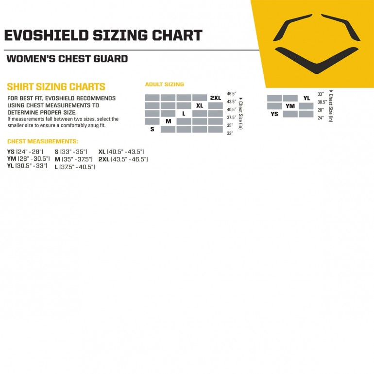 Evoshield Sleeve Size Chart