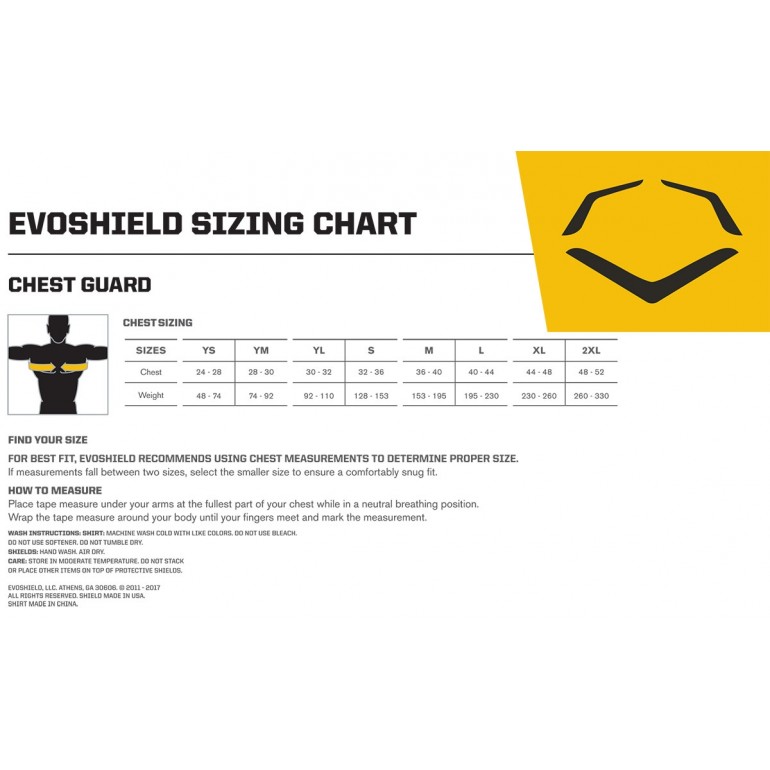 Evoshield Batting Helmet Size Chart