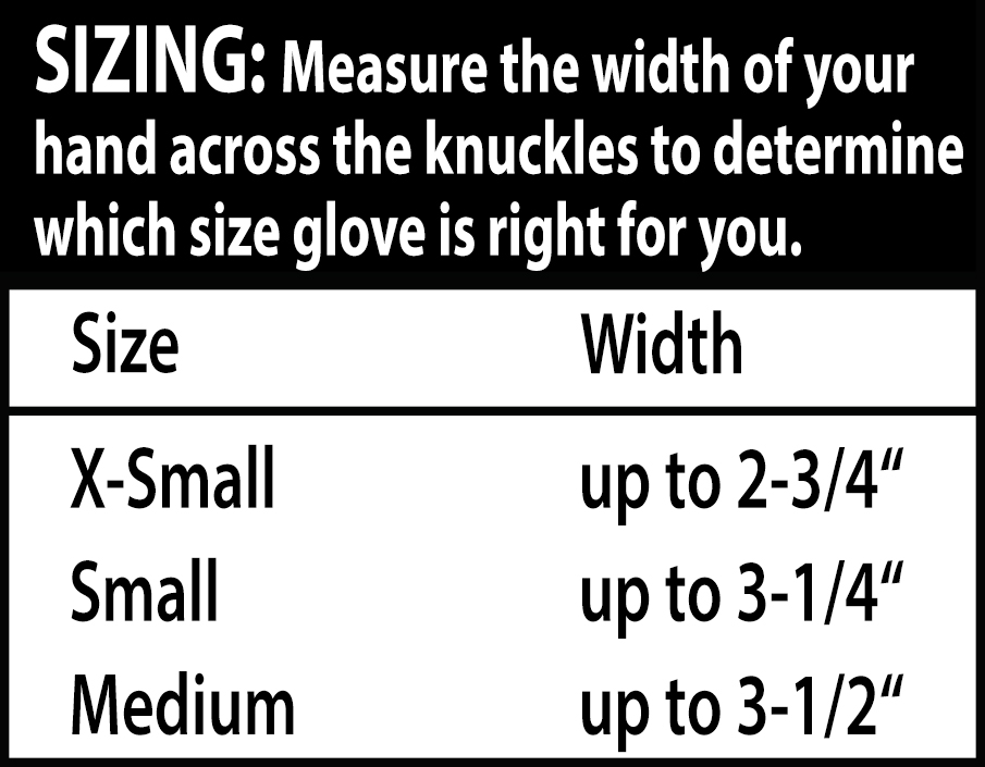 Field Hockey Glove Size Chart