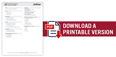 Download a printable version of the Field Hockey Equipment Preseason Checklist