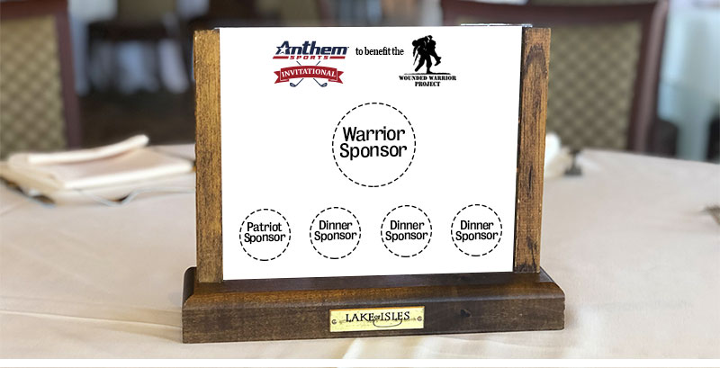 Dinner Centerpiece for the Anthem Sports golf tournament to benefit the Wounded Warrior Project