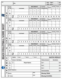NCAA Beach Volleyball Score Sheet